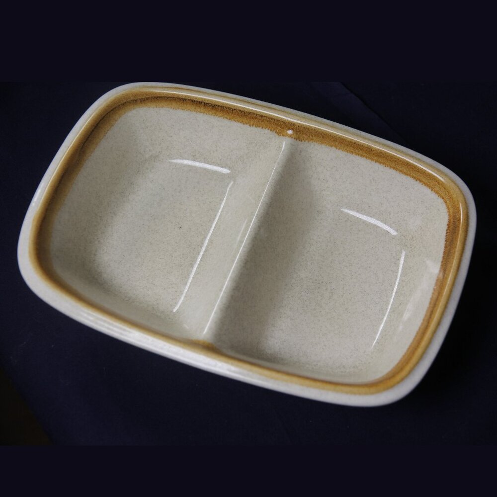 Vintage - Mikasa “Stone Manor” Stoneware Rectangular Divided Dish